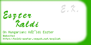 eszter kaldi business card